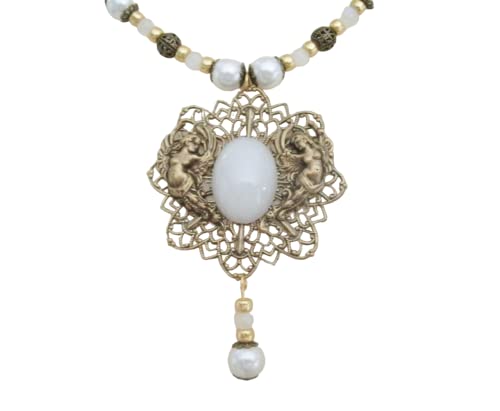 Moonstone Necklace, handmade jewelry art nouveau victorian renaissance art deco