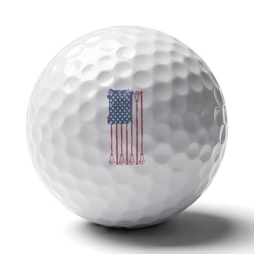 Vintage Lacrosse U.S.A Flag Logo Golf Balls Personalized Ball Custom for Men Women Boyfriend Husband