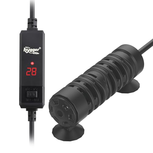 hygger Sommergibile Riscaldatore per Acquario, 25W Mini Fish Tank Heater Aquarium Betta Heater con Digitale Display...