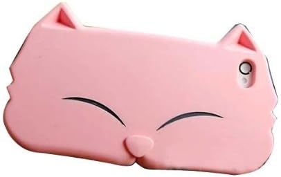 Cute 3D Animal Cartoon Cat Silicone Case Cover Skin for iPhone 5 Pink