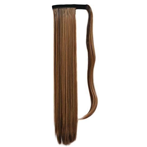 24" Long Straight Synthetic Hair Wrap Around Ponytail Extension 150g/pc (6AH27)