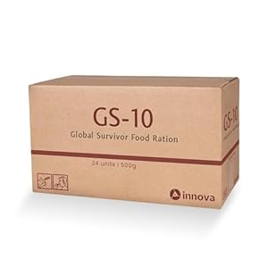 GS-10 MRE Emergency Food, groot karton, 24 x 500 g, beste voorraad voor noodgevallen, hermetisch verzegeld, lange houdbare energierepen