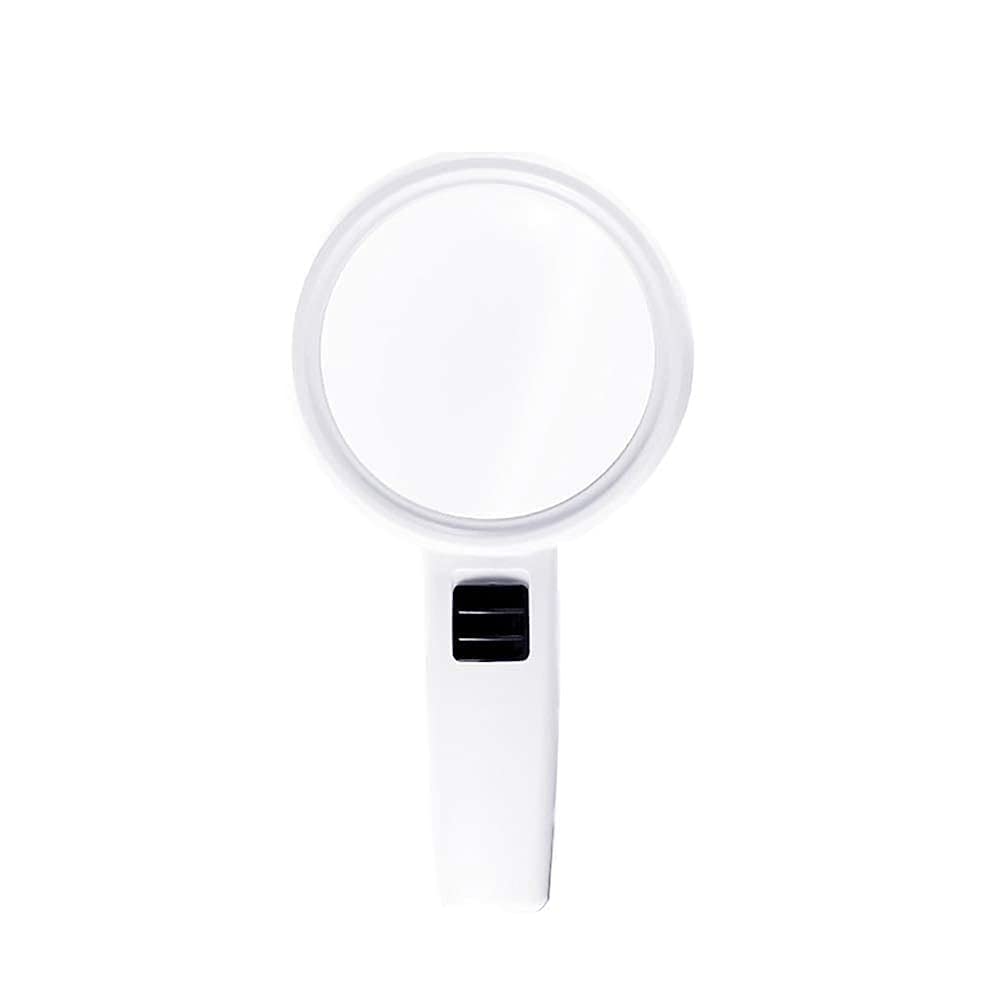 asdchZen Magnifying Glass,With Light 20X 30X Magnification Lightweight Handheld Magnifying Glass,For Reading Inspection Hobbies With A Lens Cloth And Bag Magnifier/White/9,White-110Mm