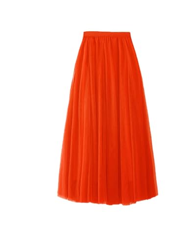 Jupe midi en tulle plissée orange pour rayonner lors d'un mariage