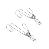20 Stück Wäscheklammern, farbige Wäscheklammern mit Federn, Wäscheklammern, Edelstahl-Kleiderbügel-Clip mit Haken, rostbeständig, zum Trocknen von Wäsche, Chip-Taschen und Bastelarbeiten