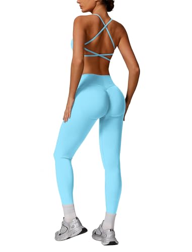 Soutien-gorge de sport croisé et legging gainant IMEKIS pour un ensemble fitness parfait