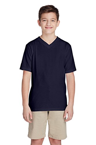 French Toast Little Boys' Short Sleeve V-Neck Tee, Navy, 7