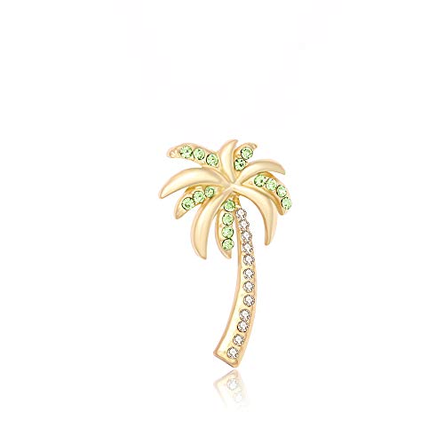 Image of Crystal Tropical Beach Palm Tree Brooch Pin Summer Jewelry