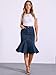Allegra K Denim Jean Skirt for Women's High Waist Bodycon Ruffles Fishtail Skirts Medium Deep Blue