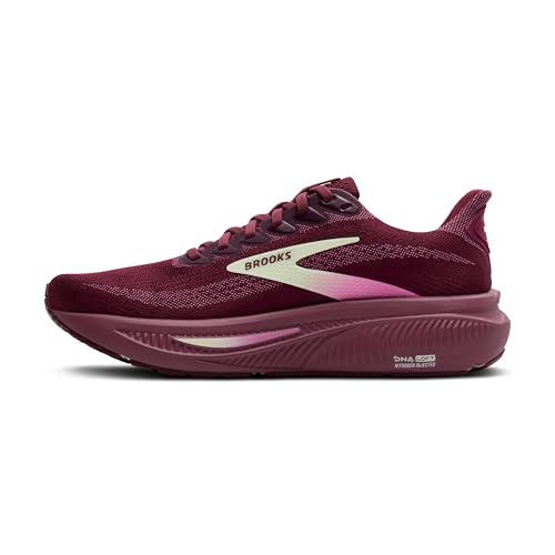 Brooks Women’s Ghost 17 Neutral Running Shoe - Burgundy/Pink/Green - 13 Medium