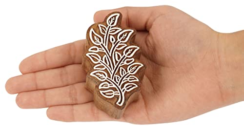Bloc de bois sculpté artisanal pour impression textile 6" - 5