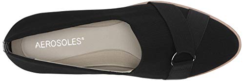 Image of Aerosoles - Women's Side View Shoe - Essential Black Wedge with Memory Foam Footbed
