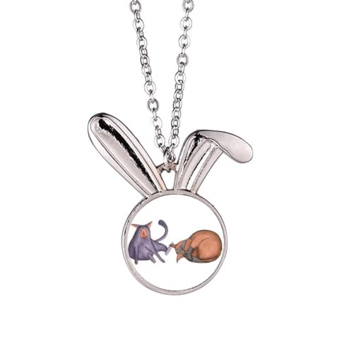 Collier lapin chat Miaoji bijou aquarelle symbole d'amour pour animaux