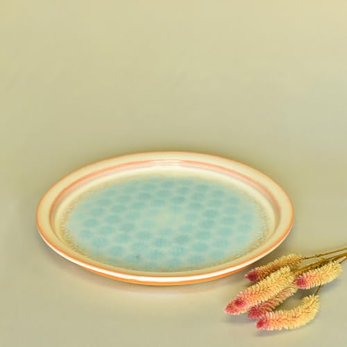 萩焼 スカイブルーリム皿 |HG000639