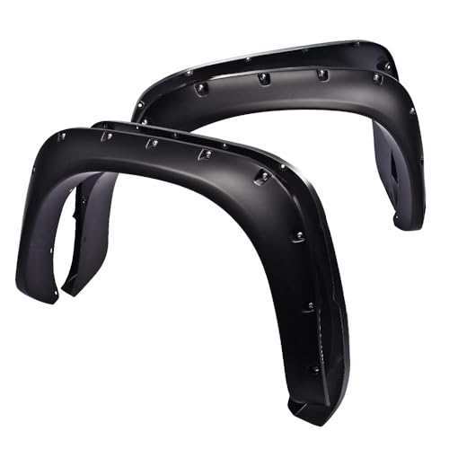 G-PLUS Fender Flares Compatible with Dodge Ram 1500 2002-2008/ Ram 2500 3500 2003-2009, Not Fit 2006-2009 8 ft Long Bed & Dually Models Wheel Flares (Smooth Pocket Riveted Style 4 PCS) Fit 2
