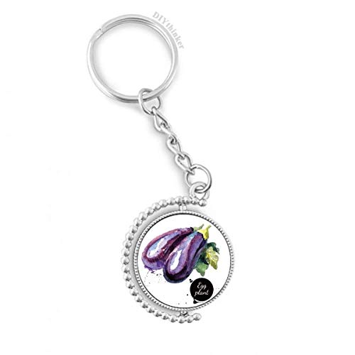 Porte-clés rotatif aubergine aquarelle DIYthinker 3 x 9 cm multicolore pour trousseau chic