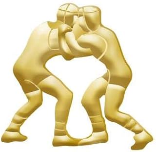 Crown Awards 1"x 1" Wrestling Pins, Perfect Chenille Wrestling Gold Lapel Pins to Reward Wrestlers