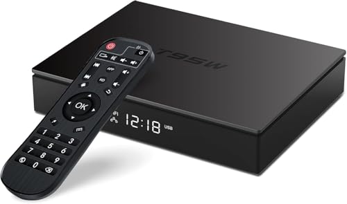 Android TV Box,T95W Android 11.0 Box 4GB RAM 64GB ROM Amlogic S905W2 Quad Core Cortex A53 G31 GPU Support 4K 3D 1080P AV1 2.4/5.0GHz WiFi BT5.0 10/100M Ethernet HDMI 2.1 H.265 Smart TV Box