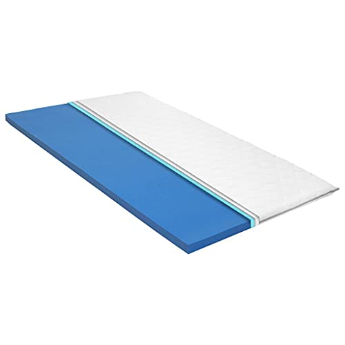 Nqyjm sur-Matelas 80 x 200 cm Mousse à mémoire de Forme Visco 6 cm pour Lit, Chambre à Coucher, Hôtel, Dortoir