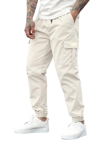 ZAFUL Mens Casual Cargo Pants Drawstring Hiking Outdoor Streetwear Track Joggers Sweatpants with Pockets