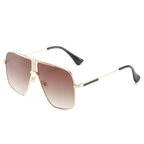 Lunettes de soleil polarisées carrées avec haute protection UV et monture métal