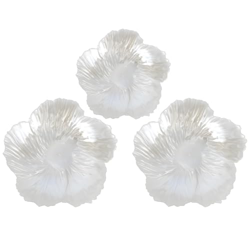 3 Platos Cargadores Decorativos de Vidrio en Forma de Flor miniatura 1