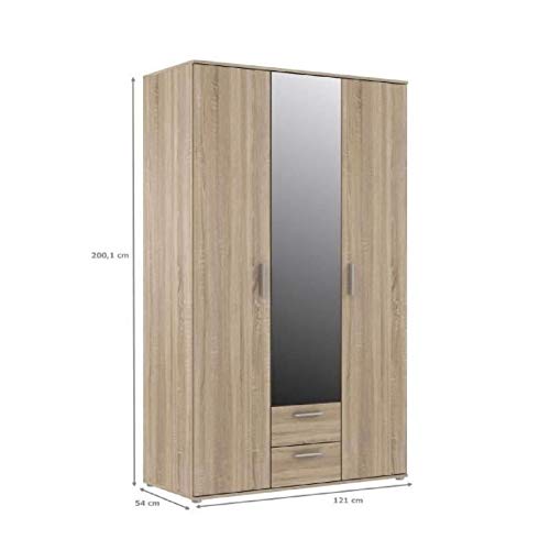 FINLANDEK Armoire de Chambre SELKEÄ 121 cm - Décor Chene Sonoma