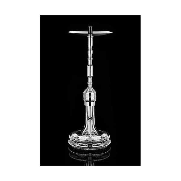 Magnum Shisha Made in Germany Edelstahl - Böhmisches Kristallglas - integriertes Ausblasventil/Stainless Steel Hookah… – Bild 3