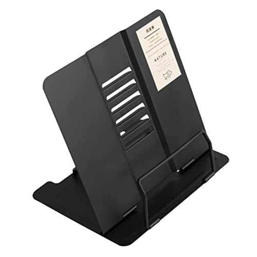 Uonlytech Adjustable Reading Bracket for Myopia Prevention Lightweight Metal Book Stand for Home and Outdoor Use for Tablets and Music Stands Black
