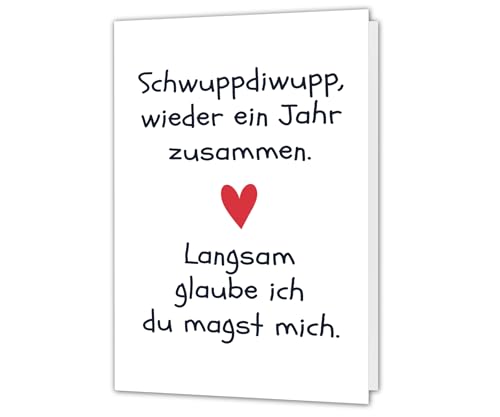 PICTALOO Lustige Karte Jahrestag & Hochzeitstag – Schwubdiwupp wieder ein Jahr zusammen –...