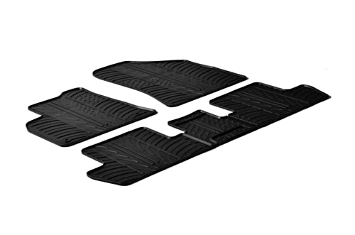 Alfombras de goma GL 0154 alfombrillas para coche con perfil protector y clips montaje T negro