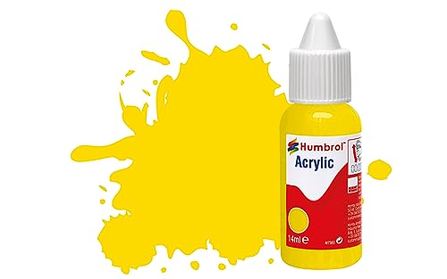 Pintura acrílica Humbrol, nº 69 Amarillo, Brillante, 14 ml (Paquete de 1)