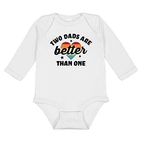 Two Dads are Better Than One Heart Long Sleeve Baby Infant Bodysuit