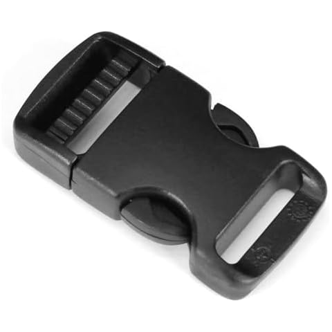 Strapworks Plastic Single Adjustable Side Release Buckles – For Bag Straps, Belts, Rifle Slings, Dog Collars – 1 Inch – 10 Pack, Black Cover