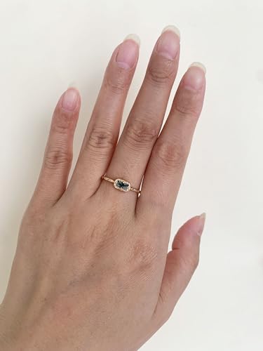 Baguette Wedding Band for Women Solitaire Cubic Zirconia Opal Pink Sapphire Moss Agate Stacking Rings Vintage Filigree Dainty Promise Rings Anniversary Jewelry2