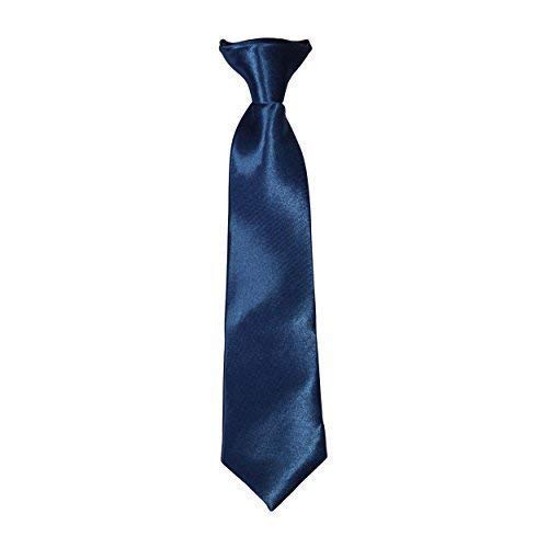 Robelli Navy Blue Kids Satin Clip On Ties