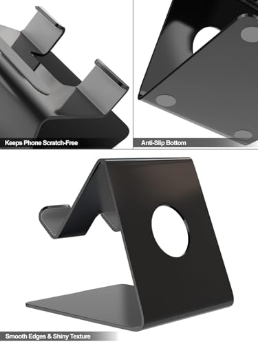 Image of APPUCOCO Premium Metal Mobile Phone Stand | Adjustable & Foldable Desk Stand | Anti-Slip & Sturdy Holder for Smartphones & Tablets | Ideal for Office, Home & Video Calls