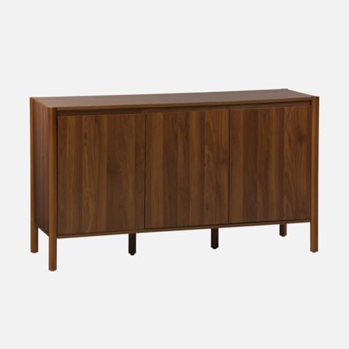 sweeek - Buffet décor Bois 3 Portes Noyer - 140 x 42 x 78.5 cm - Harmony