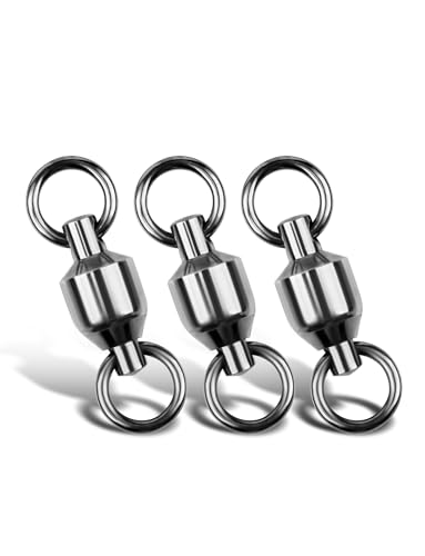 AIRKOUL Fishing Ball Bearing Swivels High Strength Fishing Tackle Connector for Saltwater Freshwater Fishing Black Nickel,5#(143lb)