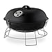 Relaxdays Kugelgrill, tragbar, mit Deckel, leckeres BBQ, Picknickgrill mit großer Grillfläche, Holzkohle, Ø36cm, schwarz, 27 x 36 x 36 cm