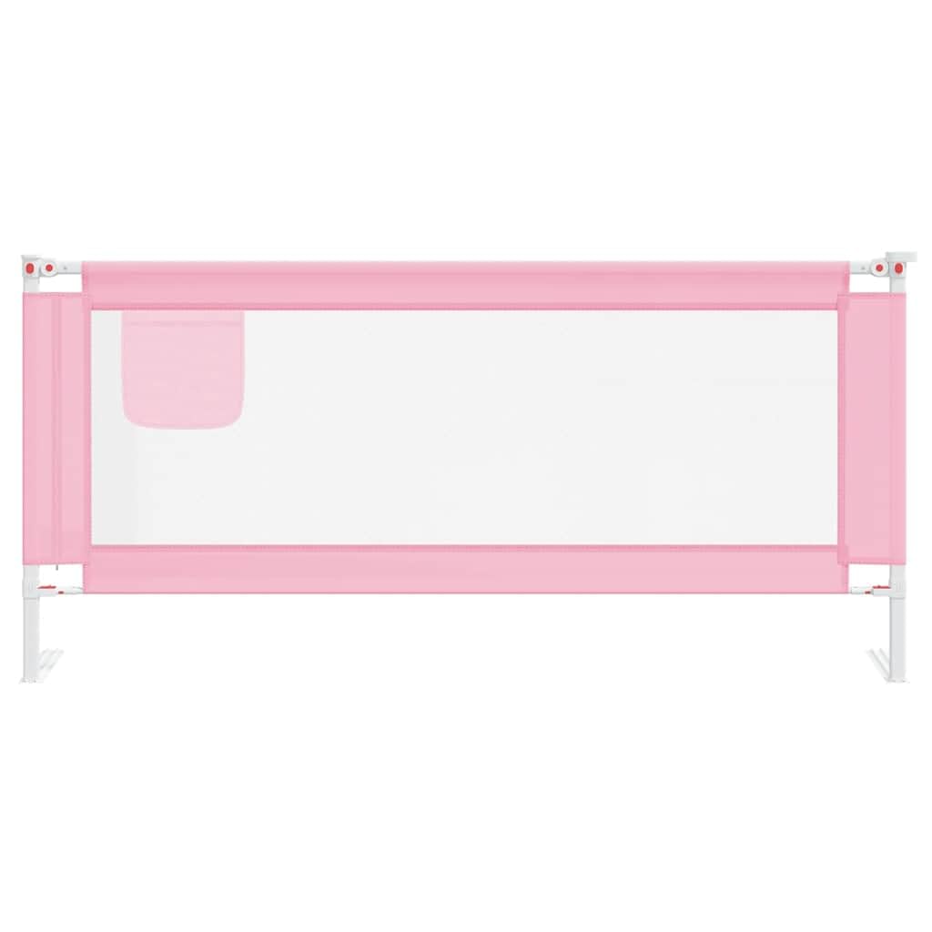 Barrera protectora para cama infantil, color rosa, 200 x 25 cm, tela con altura ajustable, protección anticaída para cuna, barrera de cama para seguridad del bebé en el dormitorio y la
