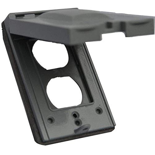 Image of Morris Products Electrical Weatherproof Cover - 1-Gangs, 10 Device Configurations - Multi-Use, Grey, Heavy Duty Hinges, Aluminum Die Cast - Lockable Latching Tab - Pre-Installed Gasket - 5 Count