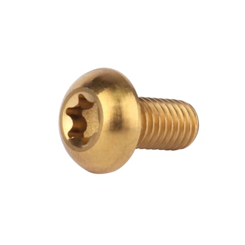 Image of 6PCS Titanium Bike Screw M5x10mm Bicycle Disc Brakes Rotor Bolts Torx T25 Head (Gold)