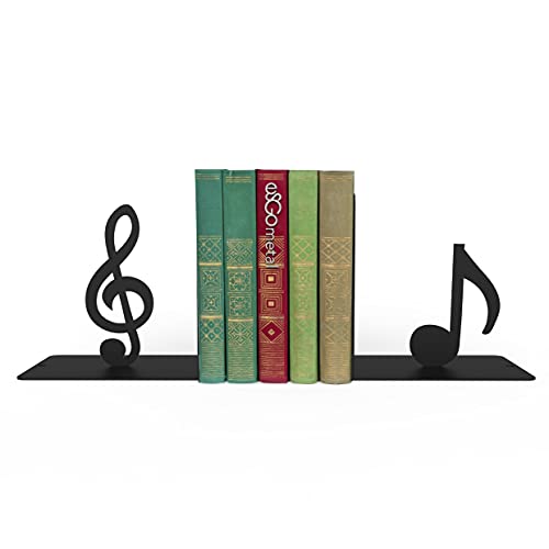 Bookends Music Notes, Bookends For Shelves, Book Ends For Office, Modern Bookends For Desk And Bookshelves, Metal Bookends, Heavy Duty Metal Black Bookend Support, Creative Book Ends. #TOP2