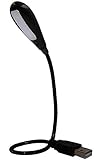 Hanerdun 4 Bright LED Lights USB Lamp Laptop Reading Lamp with Two Brightness Setting Flexible Gooseneck Black