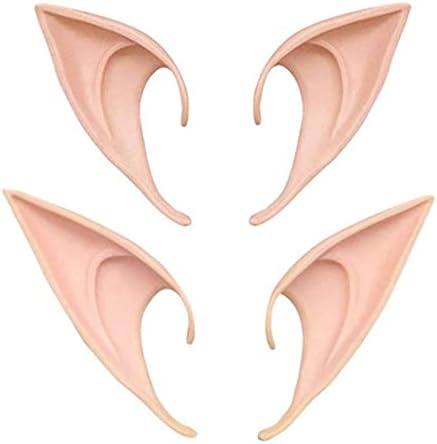LIKENNY エルフ耳 尖った耳 コスプレ 耳 アクセサリ 長め+短め ​仮装 天使 精霊 魔女 妖精 吸血鬼 妖怪 祭り 学園祭 演出 仮装衣装フェスティバルパーティー ハロウィン クリスマス シリコン製 （2ペア） 詳細画像1