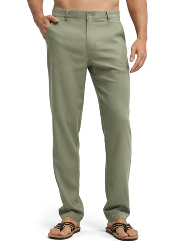 Willit Men's Linen Pants Casual Linen Dress Pants Beach Summer Lightweight Trousers 28