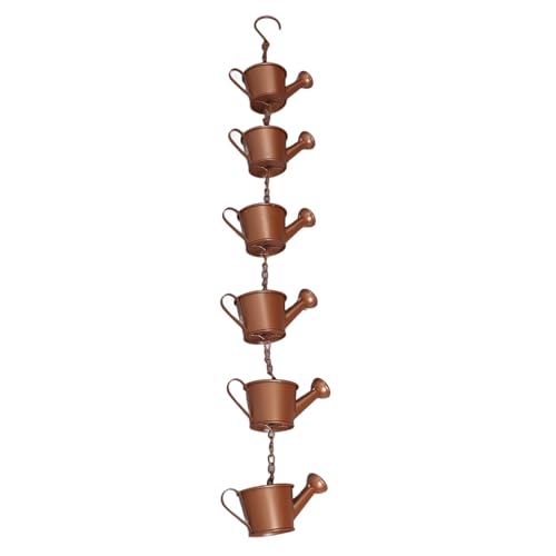 Beufee Rain Chains, Metal Kettle Rain Chain Decorative Rain Chain Iron Rain Chains for Outside Hanging Teapot Rain Chain for Outdoor Garden
