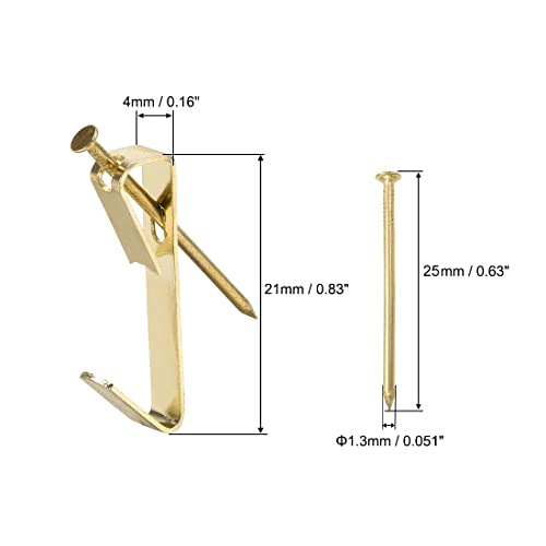 Image of uxcell Picture Hangers with Nails - Photo Frame Hanging Hooks Kit for Wall Mounting - Holds 10 Lbs - 100Pcs