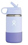Hydro Flask 12 oz. Kids Wide Mouth Water Bottle with Straw Lid- Stainless Steel, Reusable, Vacuum...